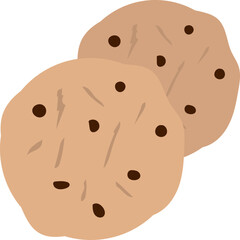 Deux cookies avec des p&eacute;pites de chocolat