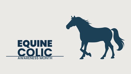 Equine Colic Awareness Month background banner design templet