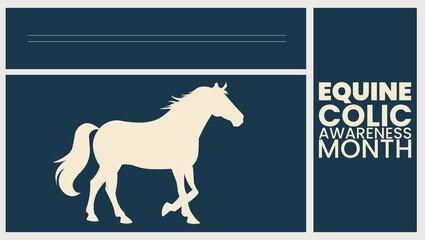 Equine Colic Awareness Month background banner design templet