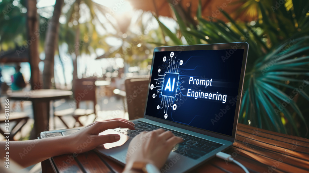 Poster generative ai virtual assistant tools for prompt engineer and user for ease of engage artificial int