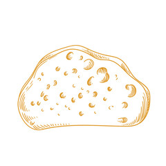 Hand-drawn lineart of bread for bakery, cafe, menus, cards, graphic design, minimalist