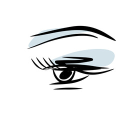 eyelashes - vector logo stylized in flat style for beauty salon. tattoo, makeup and beauty. icon for ophthalmology clinic