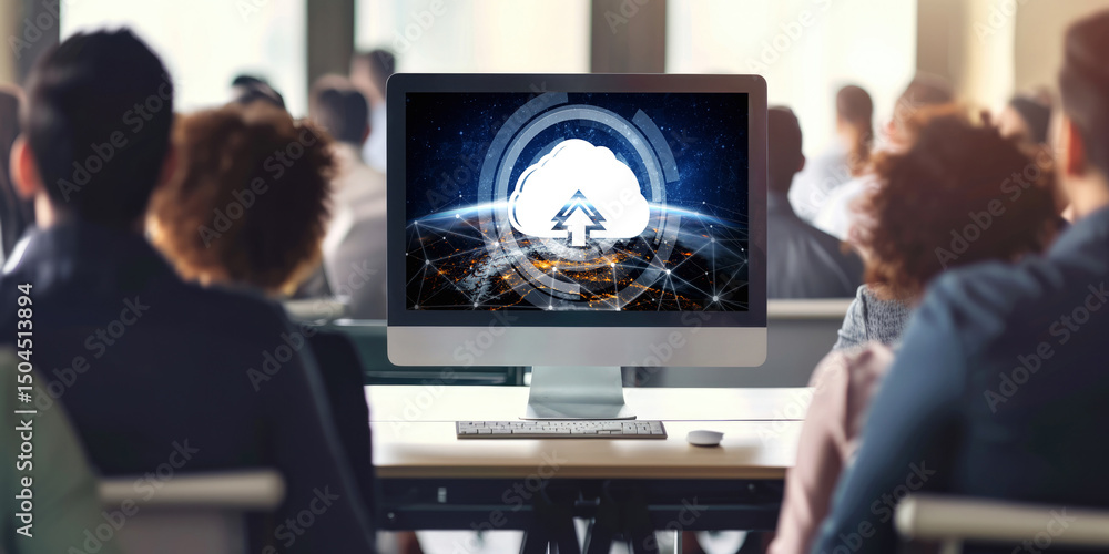 Poster cloud computing software for brisk remote work and personal data storage