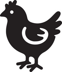Obraz premium Chicken Black Silhouette Vector, Farm Animal Clipart & Poultry Design
