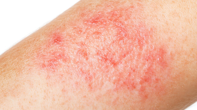 Skin rash: close-up image reveals inflammation and redness indicative of a skin condition. Healthcare, dermatology, and well-being implications.