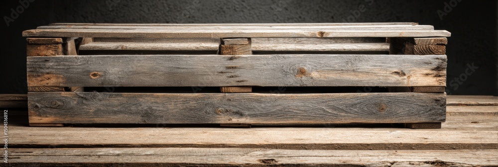 Aufkleber Wooden Planks Arranged on a Pallet With Neutral Lighting Highlighting the Texture and Structure Against a Simple Backdrop