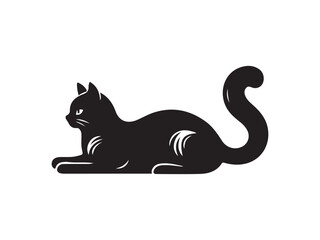 black cat vector on white background