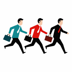 business man running with briefcase