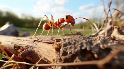 Capturing insects in their natural habitat  close up shots of ants on plant stems