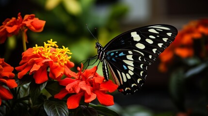 Capturing the beauty of insects  bees and butterflies on vibrant blossoms in nature photography