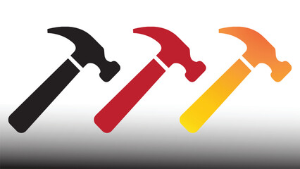 Three Hammers in Different Colors