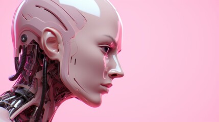 Minimalist robotic humanoid standing against a clean background for modern design aesthetics