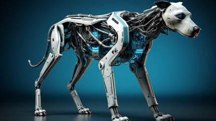 Minimalistic design of a robotic dog against a simple background for modern aesthetic appeal