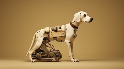 Minimalist robotic dog against a clean background  a fusion of technology and simplicity