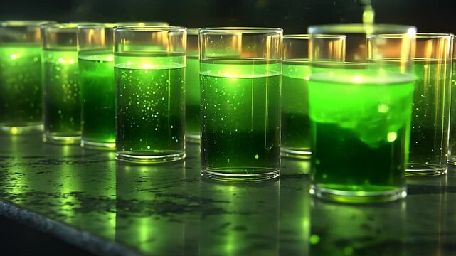 Glowing Green Elixir: Mystical Potion Shots