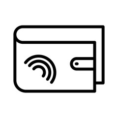 Digital wallet outline icon. Digital technology icon isolated on white background. Transparent background, minimalist symbol. Vector images