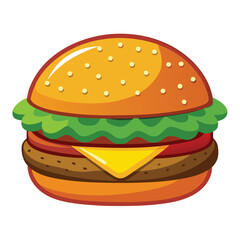 Burger food isolated on white background