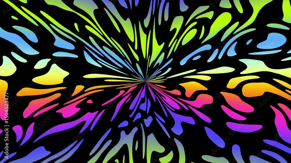 Leinwandbilder Psychedelic Color Swirls Creating Hypnotic Motion. Loop Background