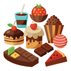 Chocolate food isolated on white background