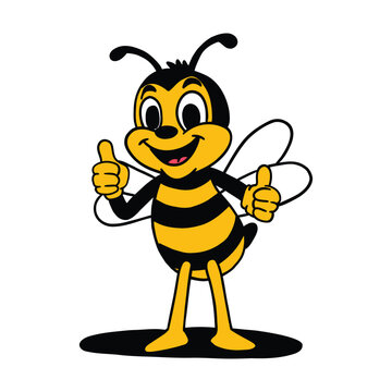 bee cartoon character mascot illustration