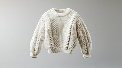 Floating wool sweater mockup, cozy winter fashion concept