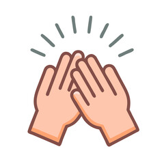 Obraz premium Hands Clapping Together Icon - Applause and Appreciation Symbol