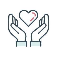 Obraz premium Hands Presenting Heart Icon