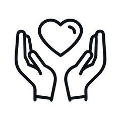 Obraz premium Hands Presenting Heart Icon - Care, Love, and Compassion Symbol