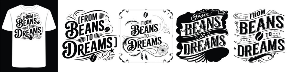 Retro Café Print Shirt with Artistic Lettering