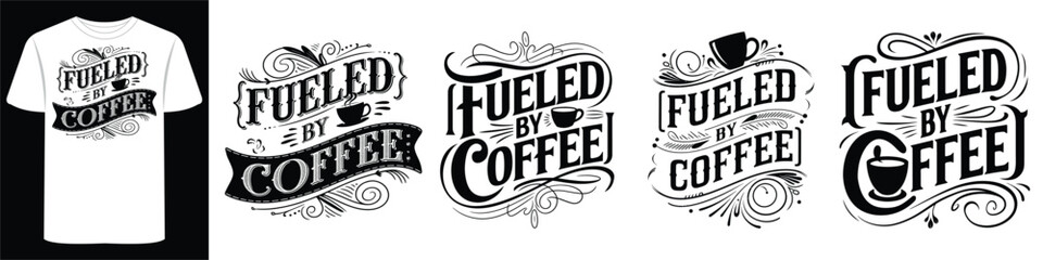 Obraz premium Retro Café Print Shirt with Artistic Lettering