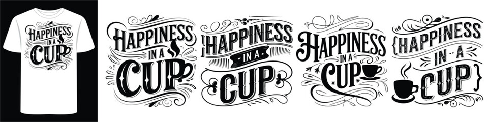Obraz premium Espresso Calligraphy T-Shirt for Coffee Lovers