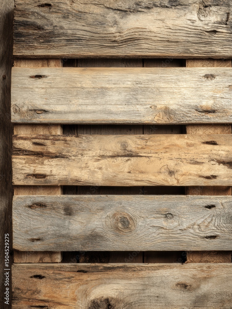 Leinwandbilder wooden planks arranged on a pallet with neutral lighting illuminating the texture and color, featuri