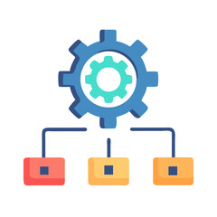 Large Gear Icon Representing System Setup - Configuration and Engineering Symbol