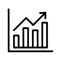 Line Chart with Upward Growth Icon - Business Success and Financial Progress Symbol