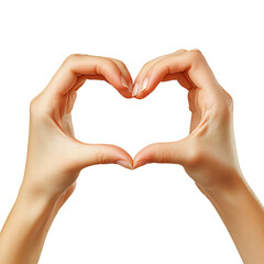 Obraz premium Two hands forming a heart shape fingers isolated on transparent background