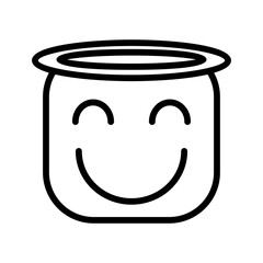 Emoji outline icon. Emoji icon isolated on white background. Transparent background, minimalist symbol. Vector images