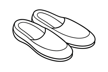 Simple line drawing of a pair of casual slip on shoes