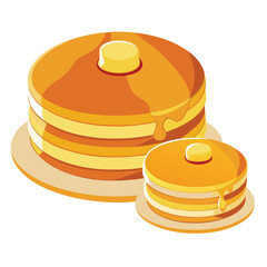 Pancakes  food  set isolated on white background