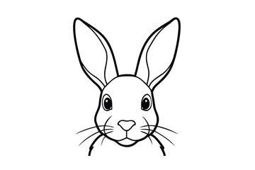 Adorable bunny rabbit face outline illustration design