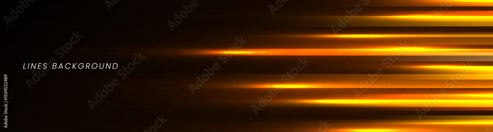 Aufkleber techno abstract background on dark space with orange lines motion decoration. high speed with stripe