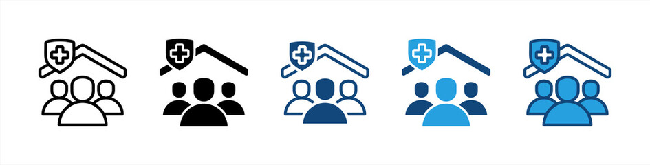 Family Insurance icon sheet multiple style collection