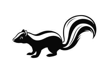 Black and white skunk illustration wildlife animal design
