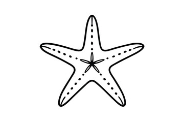 Simple line drawing of a starfish ocean sea life