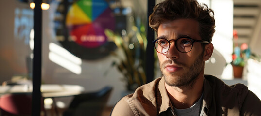 Collaborative Meeting with Data Analyst in Glass-Walled Office