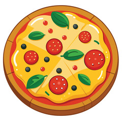 Pizza food  set isolated on white background