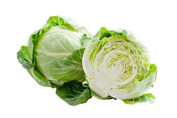 Obraz premium Fresh Green Cabbages Healthy Vegetables Food