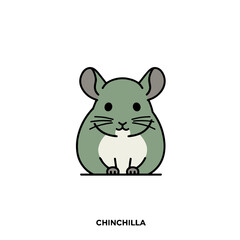 Obraz premium Chinchilla icon for pet care apps and exotic animal branding