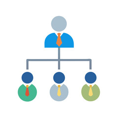 Organizational Hierarchy Icon – Structure, Management Levels, and Team Chart Symbol Illustration