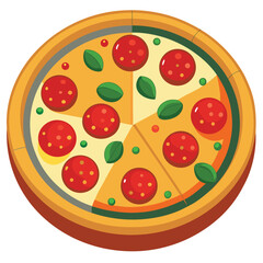 Pizza food  set isolated on white background