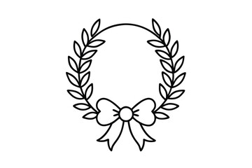 Elegant wreath design with a center bow perfect for invitations and logos